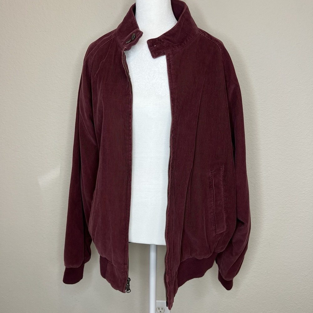 Daniel Cremieux Vintage L "Corduroy" Jacket Bomber Coat Brown Full Zip Dad Plaid